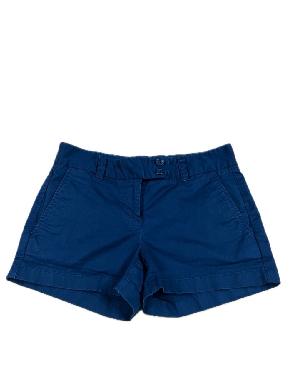 Vineyard Vines Navy Blue Cotton Blend Bermuda Shorts, 0